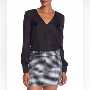 Tibi Mendini Twill V Neck Buckle Back Top Sz 0